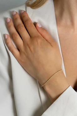 New Zinzi Gold 14 krt gouden koord armband 1,6mm breed, lengte 17-19cm ZGA398
