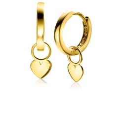 Zinzi Gold 14 krt gouden oorbedels glad hart 5,5mm ZGCH389 (zonder oorringen)