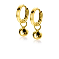 Discount Zinzi Gold 14 krt gouden oorbedels gladde bol 6mm ZGCH392 (zonder oorringen)