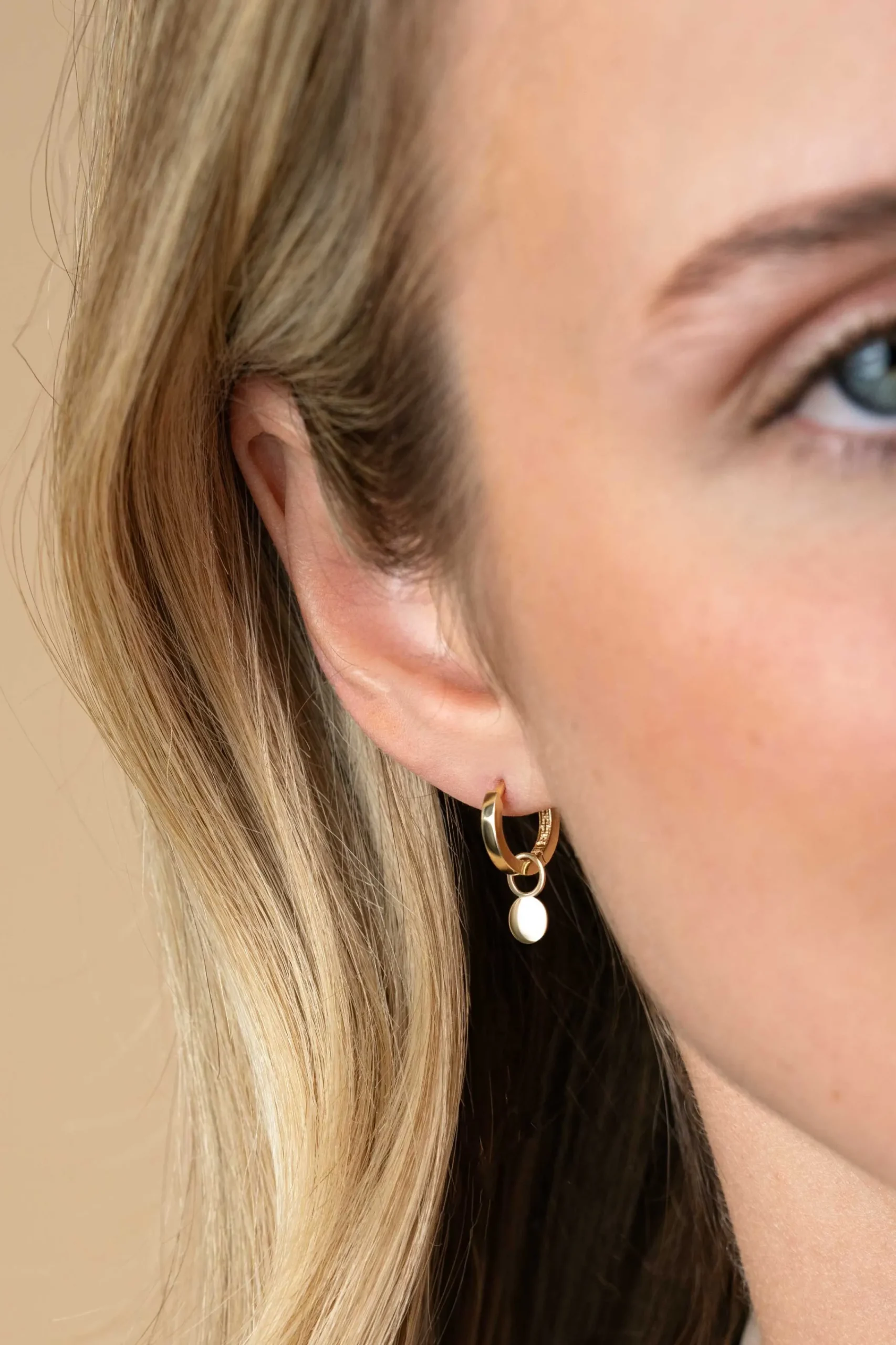 New Zinzi Gold 14 krt gouden oorbedels glad rond 5,5mm ZGCH388 (zonder oorringen)