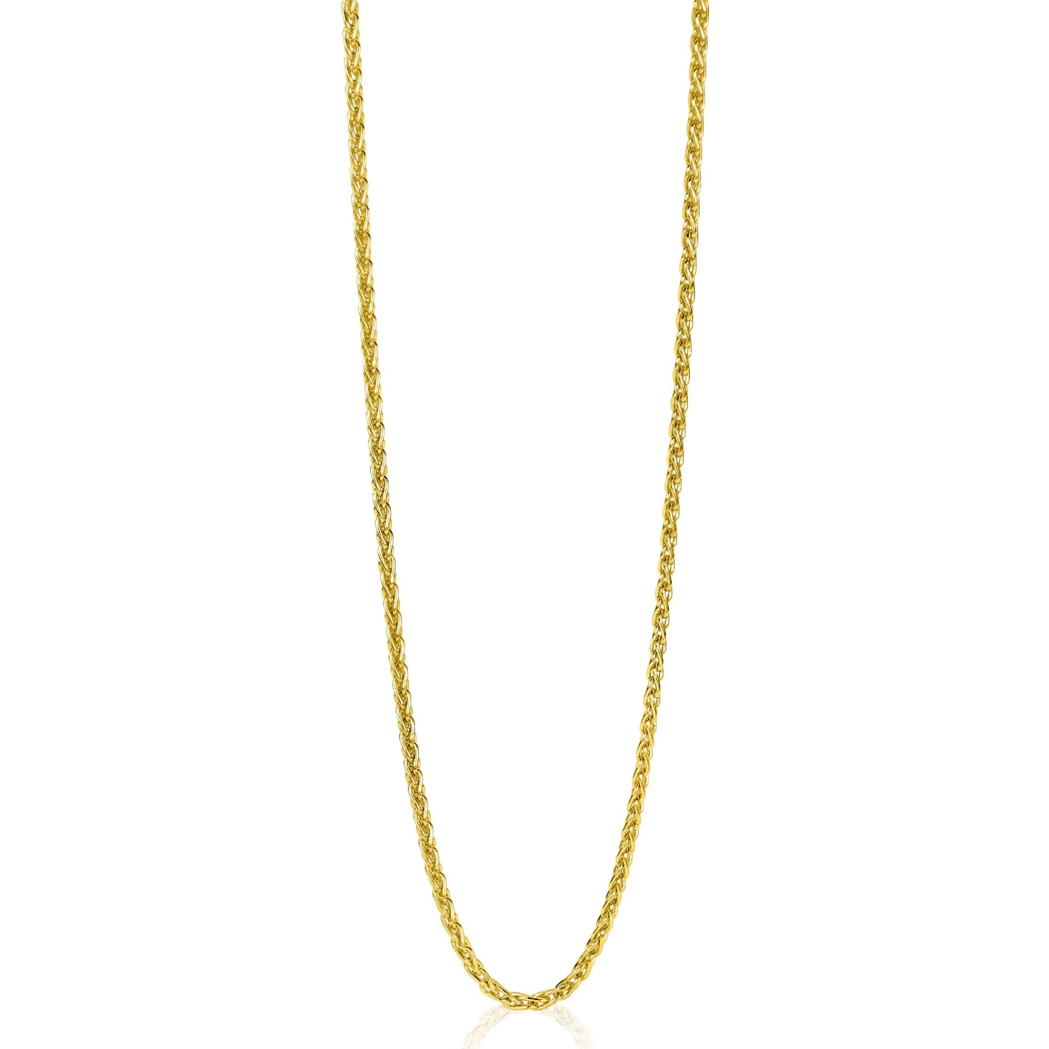 Zinzi Gold 14 krt gouden palmier collier 1,5mm breed, lengte 43cm ZGC307