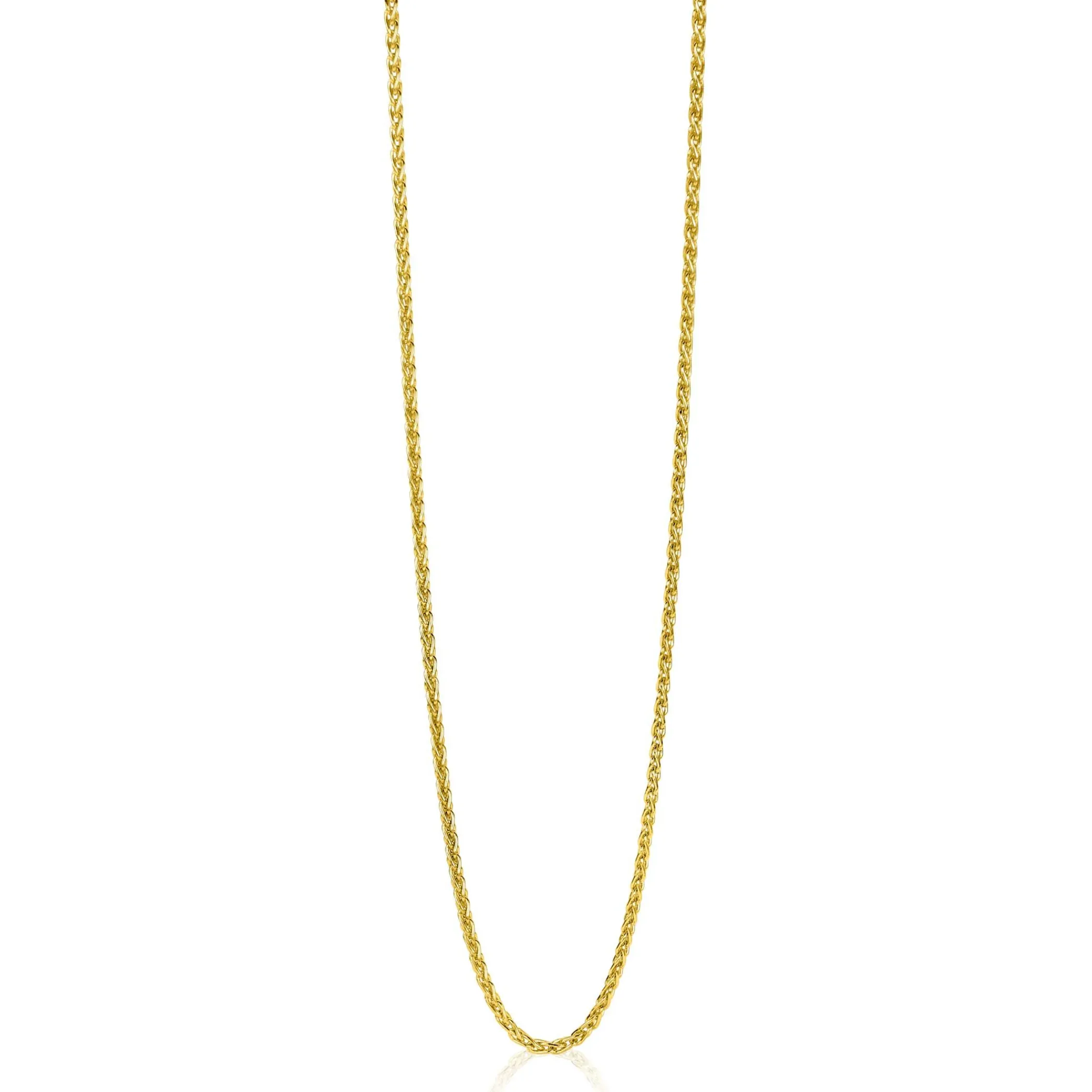 Zinzi Gold 14 krt gouden palmier collier 1,5mm breed, lengte 43cm ZGC307