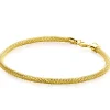 Outlet Zinzi Gold 14 krt gouden popcorn schakelarmband 3mm breed, lengte 18,5cm ZGA380