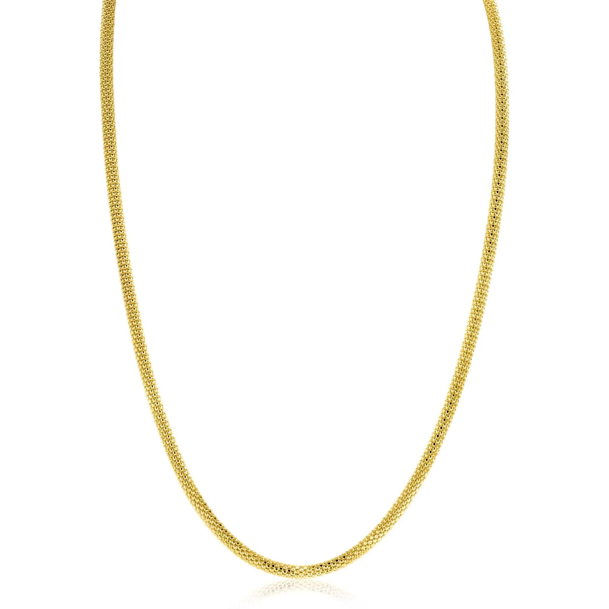 Sale Zinzi Gold 14 krt gouden popcorn schakel-collier 3mm breed, lengte 43cm ZGC380