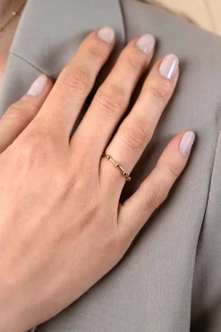 Outlet Zinzi Gold 14 krt gouden ring met afwisselend bolletjes 2,4mm breed ZGR484