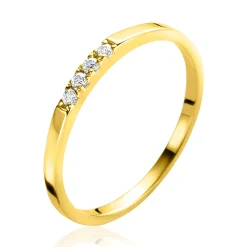 Sale Zinzi Gold 14 krt gouden ring (1,7mm breed) bezet met vier witte zirconia's ZGR407