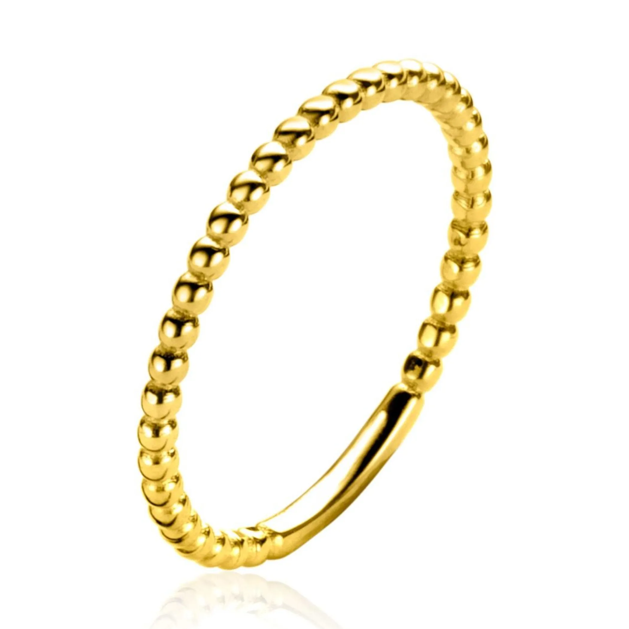 New Zinzi Gold 14 krt gouden ring met bolletjes 1,5mm breed ZGR372