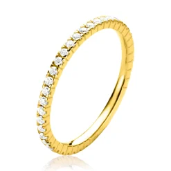 Best Zinzi Gold 14 krt gouden ring 1,7mm breed met 40 witte zirconia's gezet in railzetting ZGR373