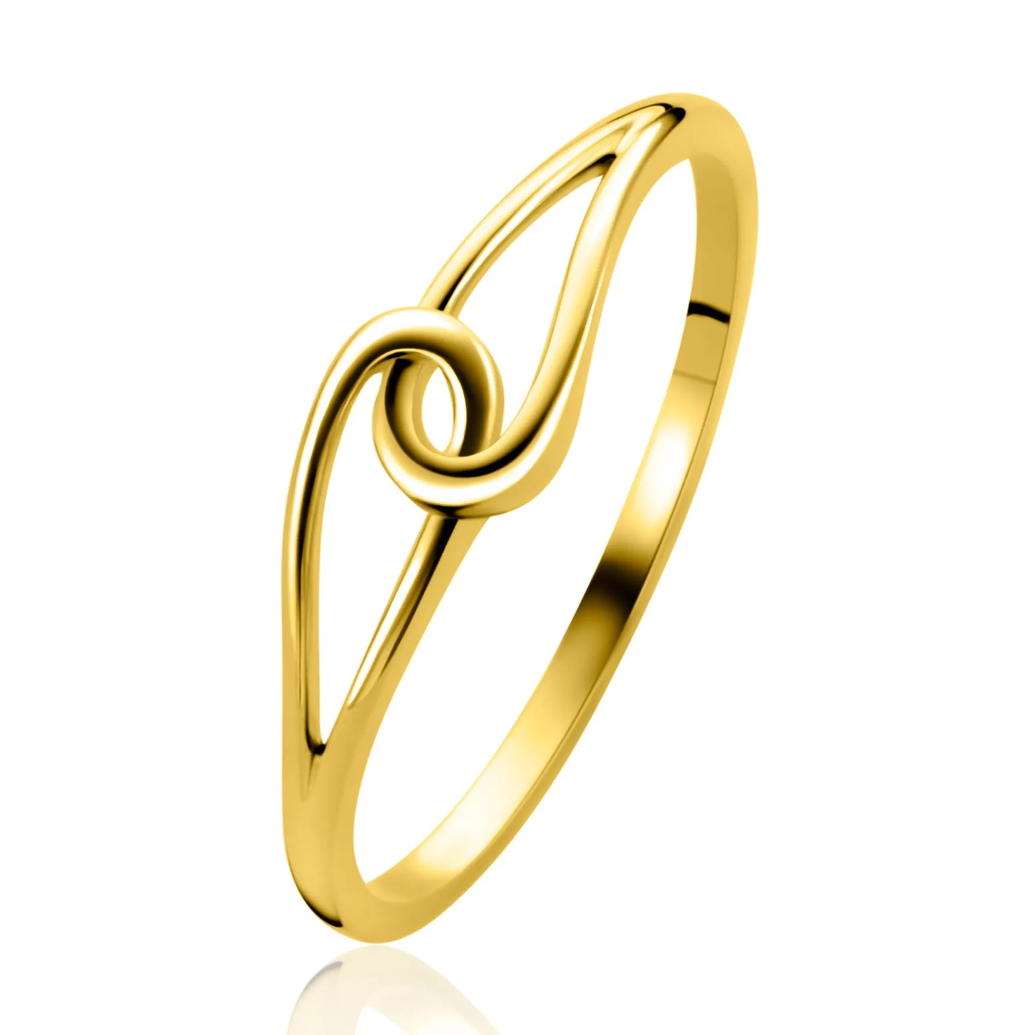 Sale Zinzi Gold 14 krt gouden ring (5mm breed) slagmodel verbonden ZGR541
