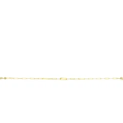 Best Zinzi Gold 14 krt gouden schakelarmband met paperclip schakels (1,8mm breed) en drie gladde plaatjes 19cm ZGA443