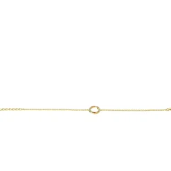 Zinzi gold plated zilveren armband met open rondje 12mm bezet regenboog 17-20cm ZIA2170