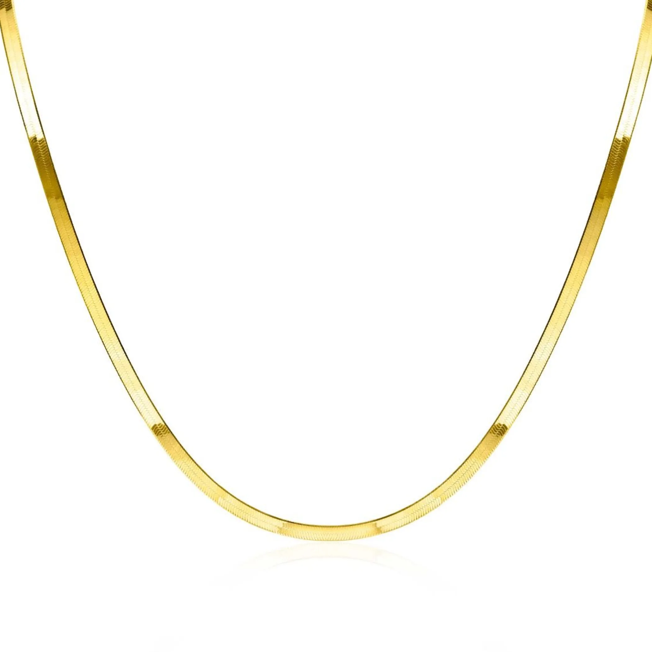New Zinzi gold plated zilveren platte slangen-ketting 45cm 3,5mm breed ZIC2292G
