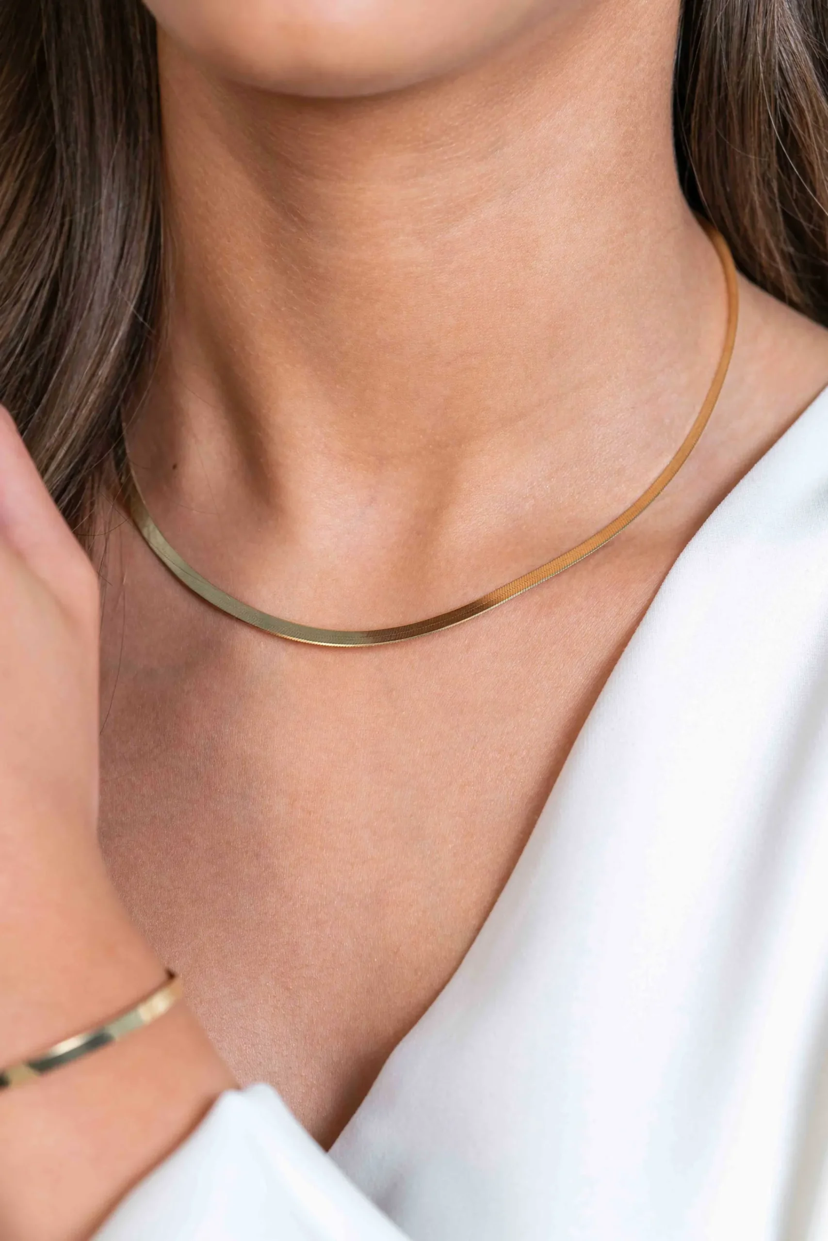 New Zinzi gold plated zilveren platte slangen-ketting 45cm 3,5mm breed ZIC2292G