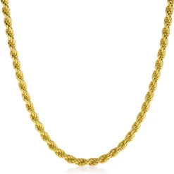 Online Zinzi gold plated zilveren koord ketting 45cm 4mm breed ZIC2343G