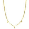 Clearance Zinzi gold plated zilveren schakelketting met gourmet en paperclip schakels en bolletjes 40-45cm ZIC2521G
