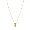 Zinzi gold plated zilveren schakelketttinkje met multi-look hanger (16mm) in golvend design 45-48cm ZIC2685