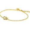 Best Zinzi gold plated zilveren armband met verbonden hartjes, witte zirkonia's 17-19cm ZIA2493Y