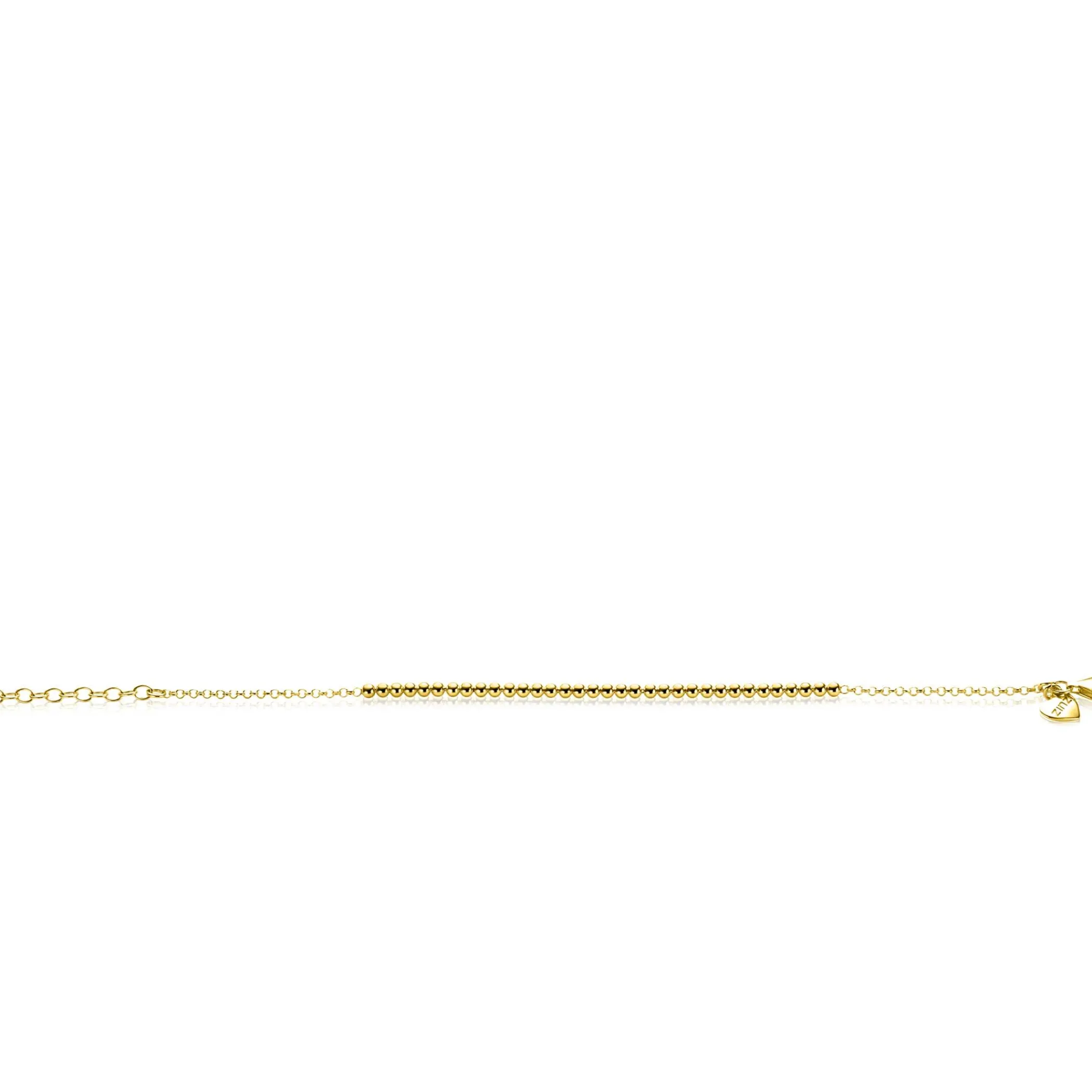 Discount Zinzi gold plated zilveren jasseron armband met bolletjes schakels (2,5mm breed) in het midden 16-19cm ZIA2640G