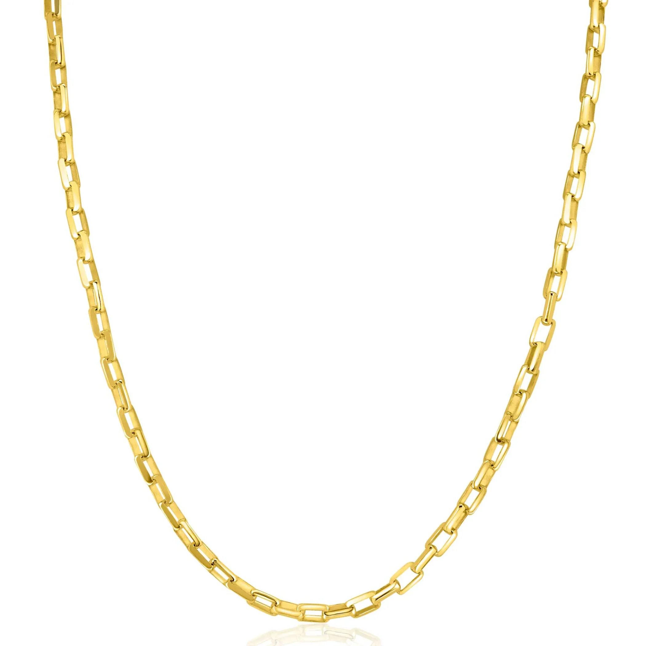 Online Zinzi gold plated zilveren ketting met venetiaanse schakels 3mm breed 42-45cm ZIC2587