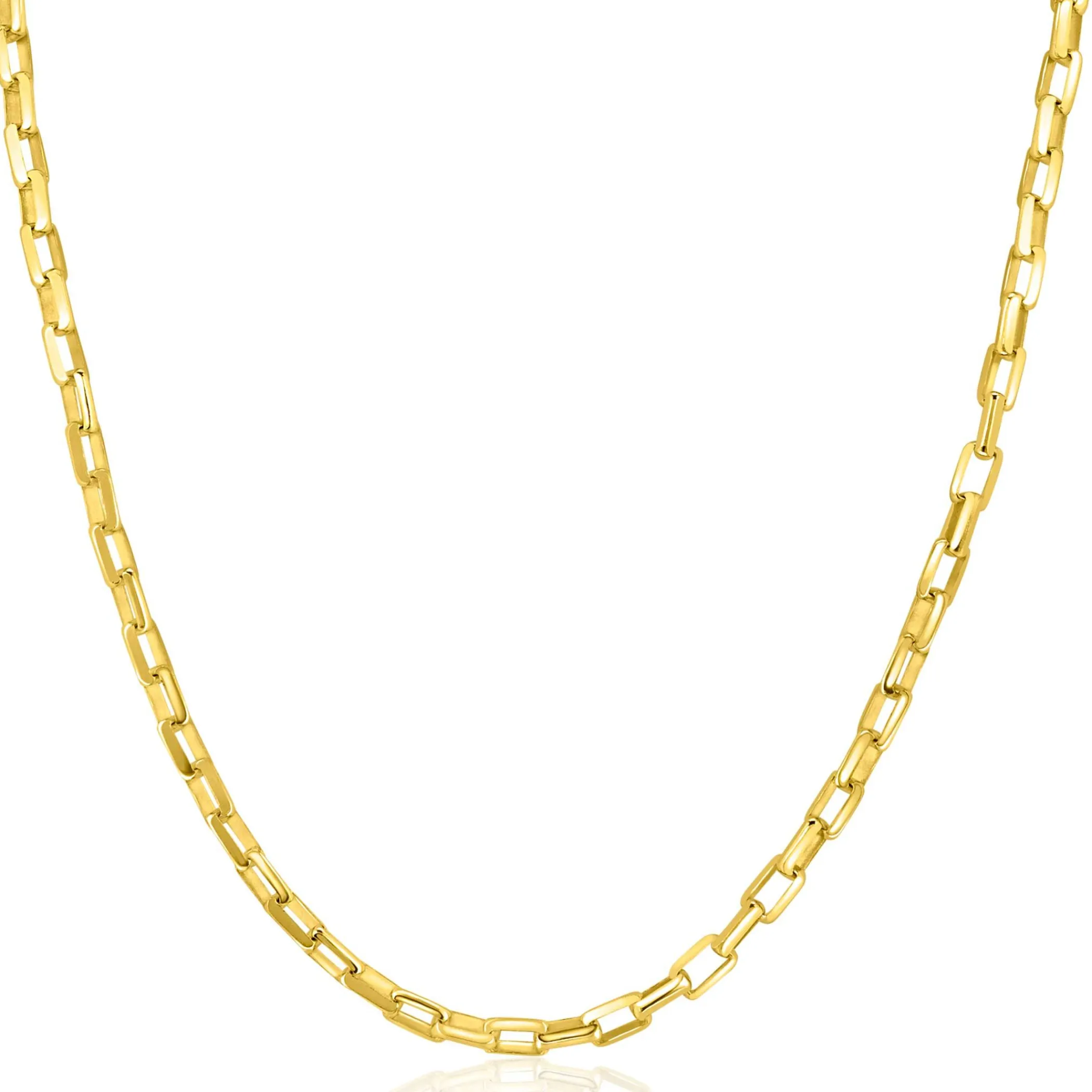 Online Zinzi gold plated zilveren ketting met venetiaanse schakels 3mm breed 42-45cm ZIC2587