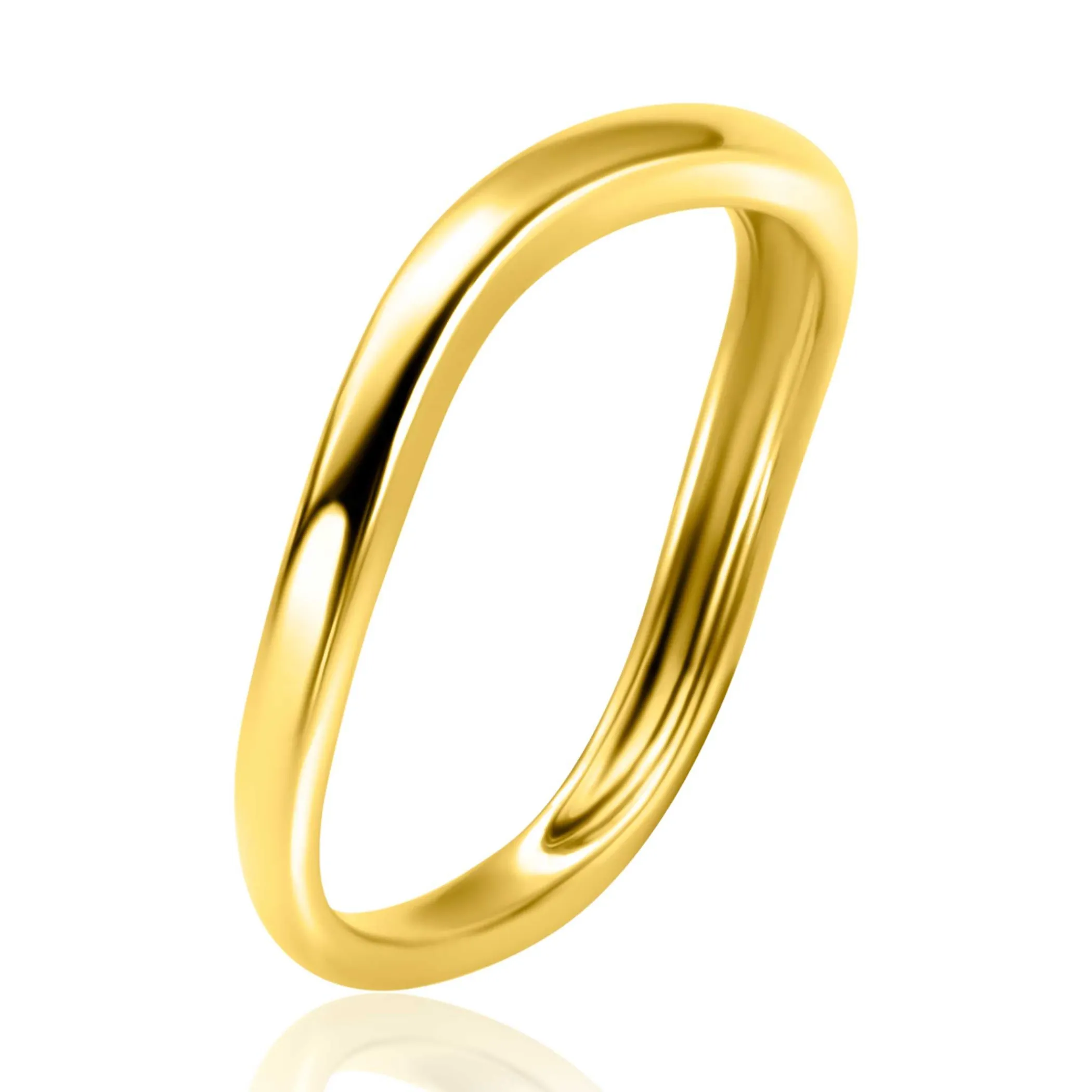 Online Zinzi gold plated zilveren gladde ring organisch gevormd (3mm breed) ZIR2656G
