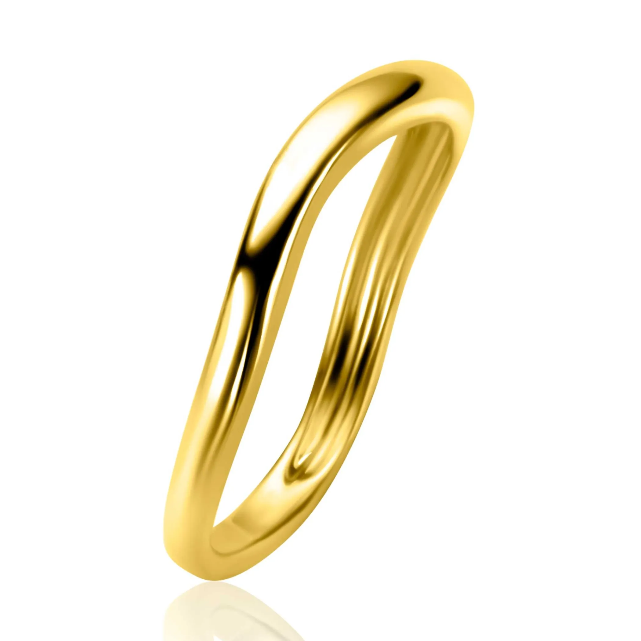 Online Zinzi gold plated zilveren gladde ring organisch gevormd (3mm breed) ZIR2656G