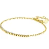 Clearance Zinzi gold plated zilveren armband, in het midden bezet met 21 witte zirconia's 16-19cm ZIA2370Y