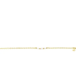 Online Zinzi gold plated zilveren schakelarmband met drie witte natuurlijk gevormde zoetwaterparels in het midden 17-19cm ZIA2643