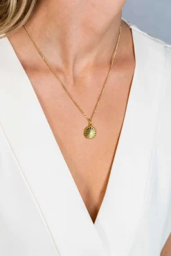Sale Zinzi gold plated zilveren hanger zonnestralen rond 15mm ZIH2296 (zonder collier)
