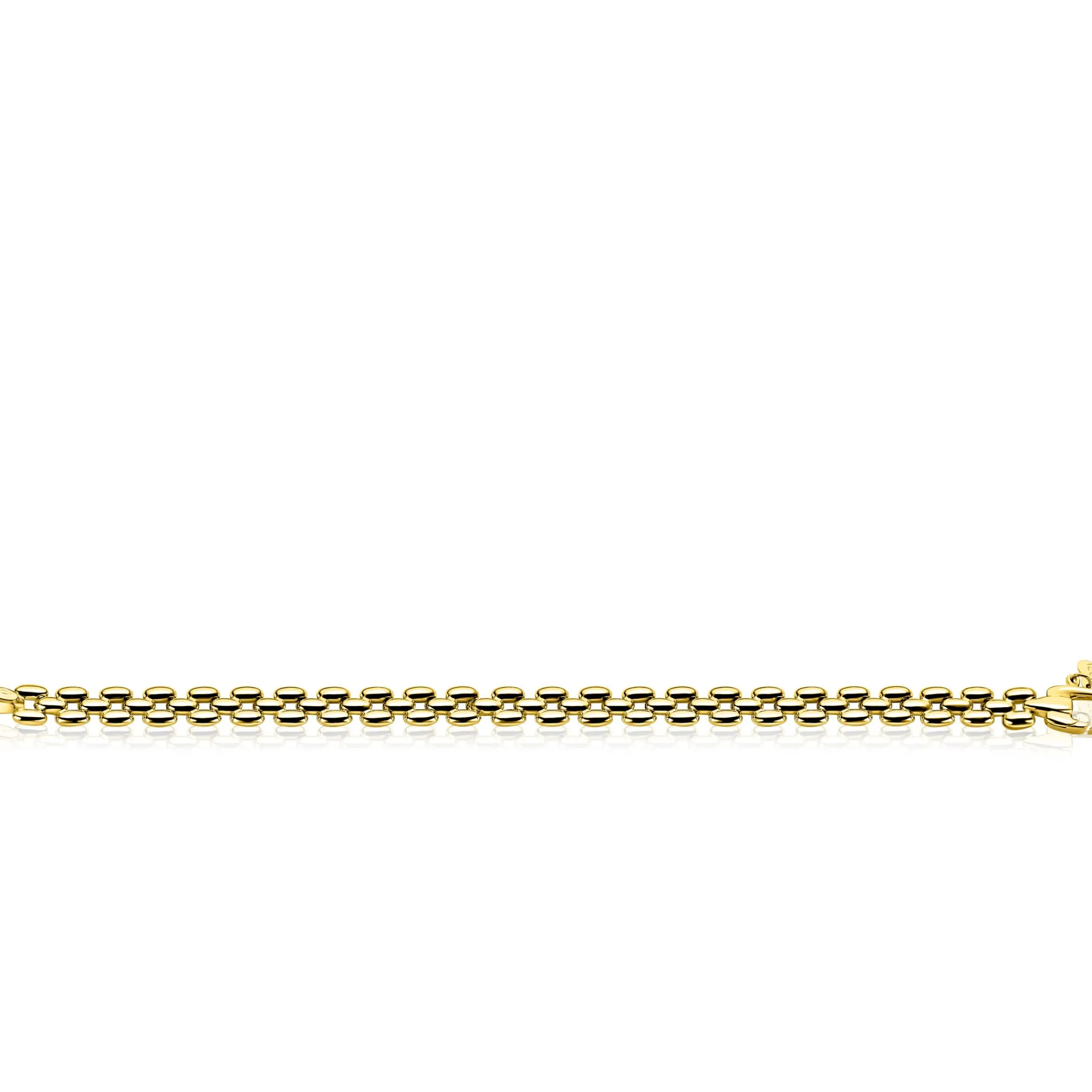 Best Zinzi gold plated zilveren brede rolex-style schakel-armband 8mm breed 19cm ZIA2764G