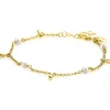 Zinzi gold plated zilveren armband met witte zoetwaterparels en druppeltjes ZIA2753