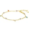 Sale Zinzi gold plated zilveren armband met witte parels en bungelende beads (5,5 mm) in frisse kleuren 17-20cm ZIA2705G