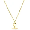 New Zinzi gold plated zilveren gourmet ketting 45cm met trendy kapittelstokje en open rondje 40-45cm ZIC2359