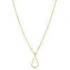 Clearance Zinzi gold plated zilveren jasseron ketting met open druppelvormige hanger (10mm) 42-45cm ZIC2635