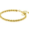 Clearance Zinzi gold plated zilveren koord armband 4mm breed ZIA2343G