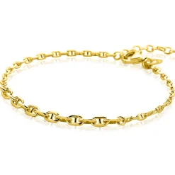 Best Zinzi gold plated zilveren armband met aflopende marine-schakels (3,8mm breed) 17–20cm ZIA2762G