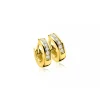 New Zinzi gold plated zilveren oorringen 12 x 3mm bezet met witte zirconia's ZIO187Y