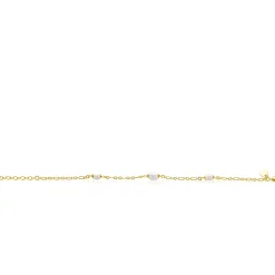 Online Zinzi gold plated zilveren schakelarmband met drie ovale witte zoetwaterparels 17-20cm ZIA2588