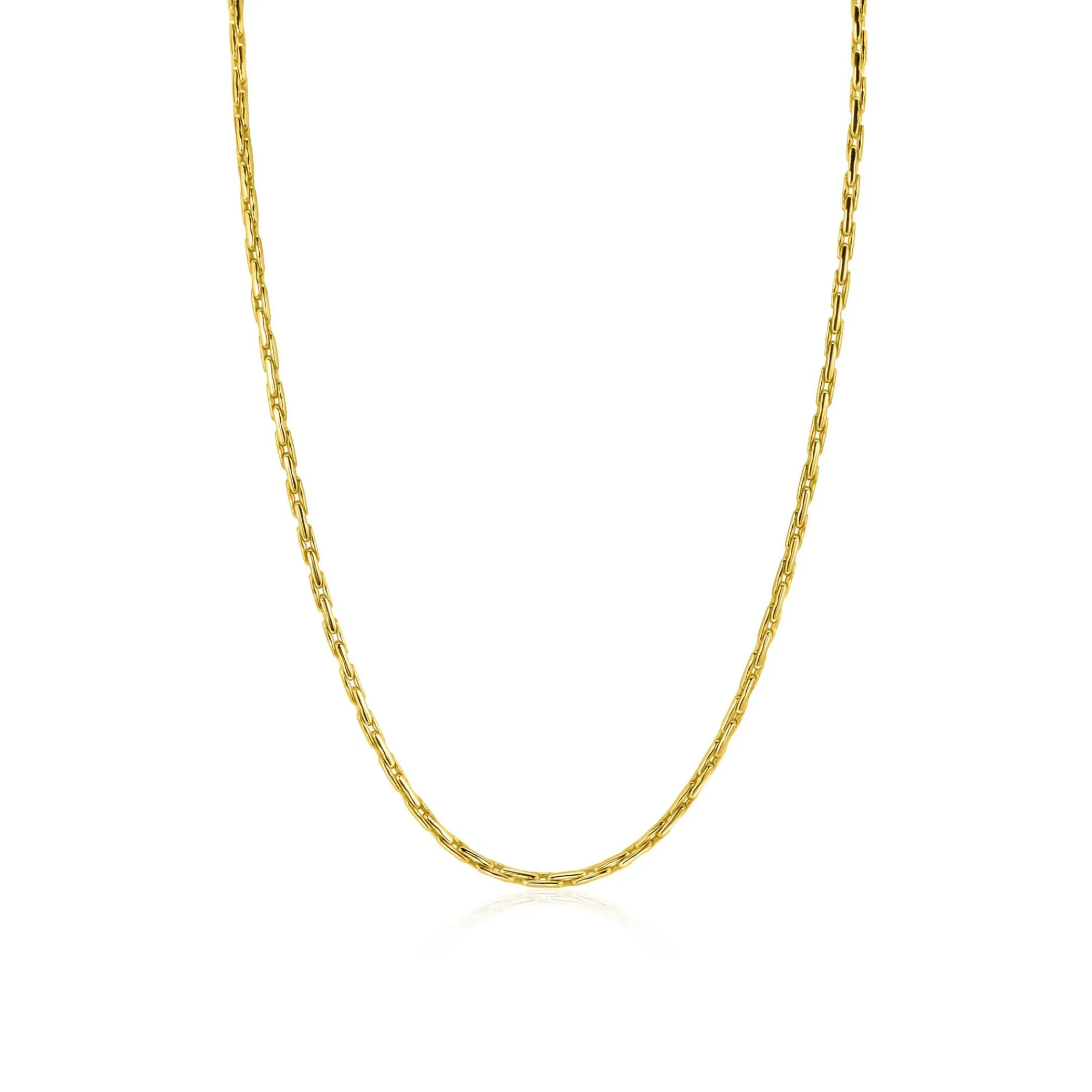 Hot Zinzi gold plated zilveren schakel ketting 2,3mm breed 43-45cm ZIC2648G
