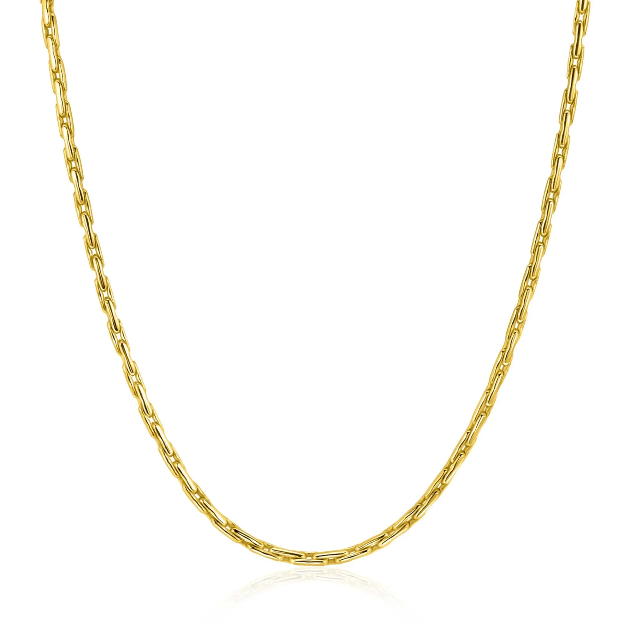 Hot Zinzi gold plated zilveren schakel ketting 2,3mm breed 43-45cm ZIC2648G