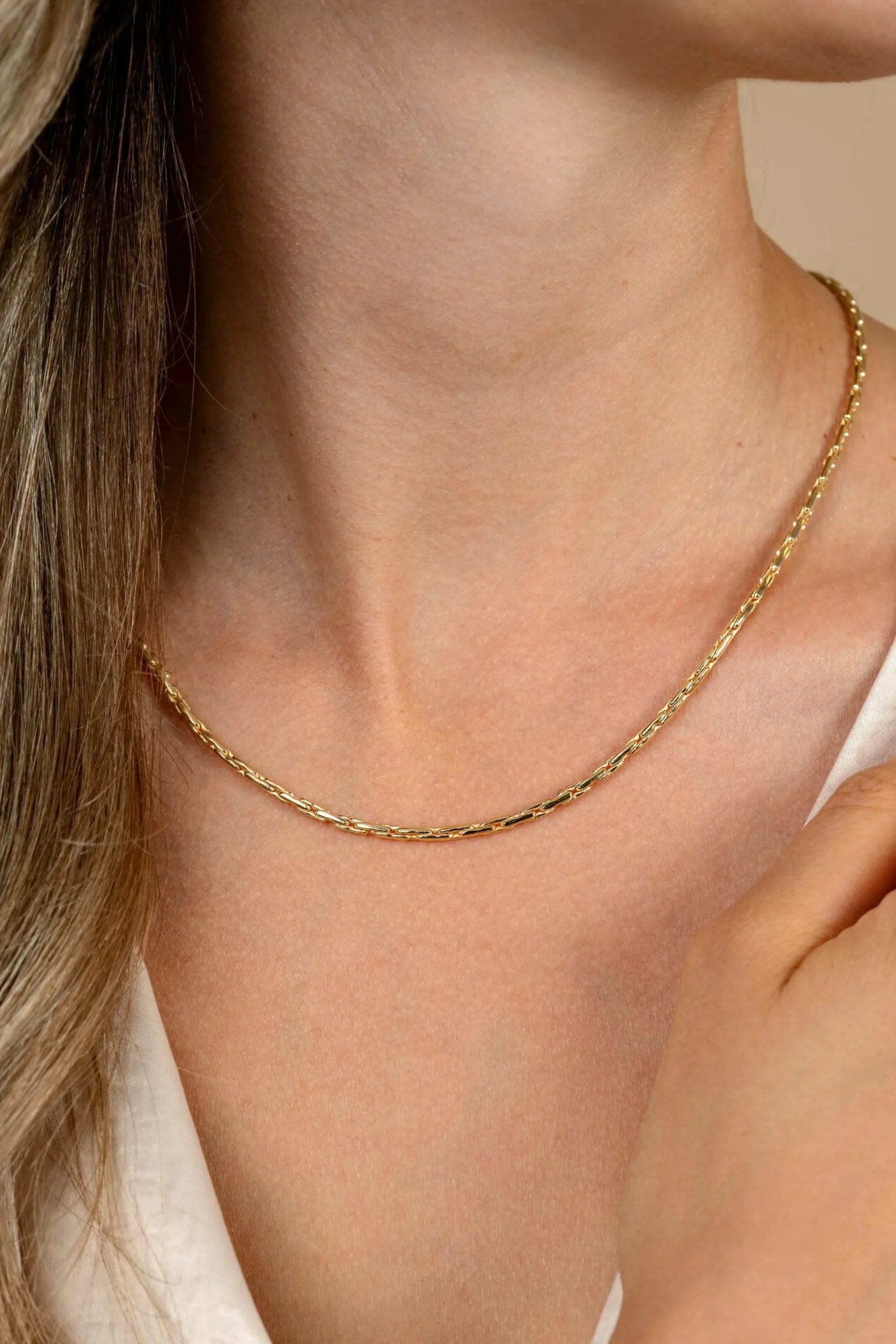Hot Zinzi gold plated zilveren schakel ketting 2,3mm breed 43-45cm ZIC2648G