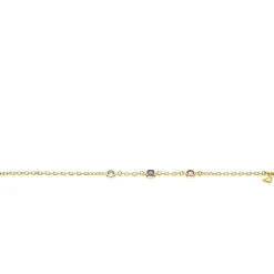 Clearance Zinzi gold plated zilveren schakelarmband met ronde en vierkante zettingen pastel en paars 17-20cm ZIA2525G