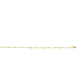 Clearance Zinzi gold plated zilveren schakelarmband met bolletjes en drie gladde hartjes 17-20cm ZIA2531G