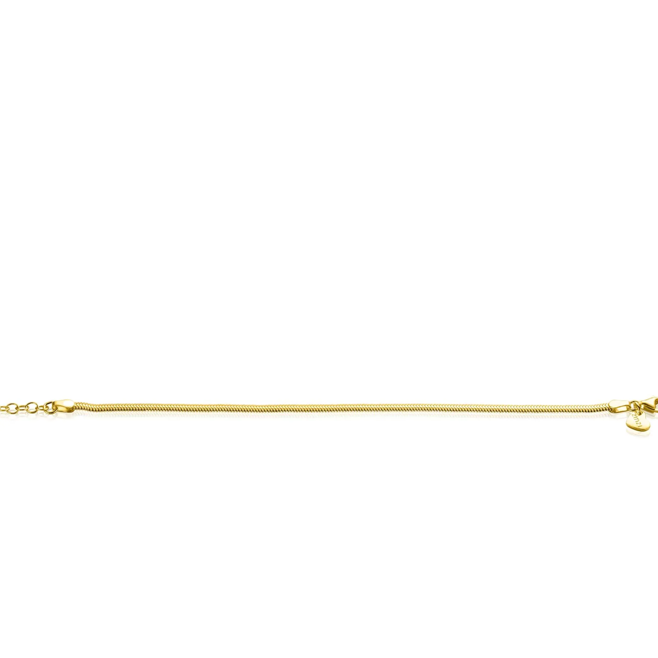 New Zinzi gold plated zilveren platte slangen-armband 3,5mm breed ZIA2402G