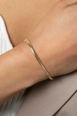 New Zinzi gold plated zilveren platte slangen-armband 3,5mm breed ZIA2402G