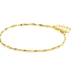 Clearance Zinzi gold plated zilveren schakel armband met glinsterende pijlvormige schakels 1,5mm breed 17,5-20cm ZIA2414G