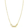 Sale Zinzi gold plated zilveren schakelketting paperclip en 3 grotere ovale schakels 40-45cm ZIC2522