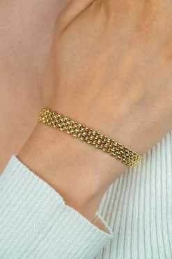 Discount Zinzi gold plated zilveren armband met 8mm brede rolex-style schakel 16,5-20cm ZIA2289G