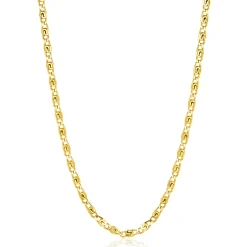 Best Zinzi gold plated zilveren scroll schakelketting, waarbij de schakels een dubbele krul/kronkeling maken 42-45cm ZIC2479G