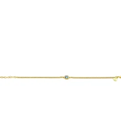 Zinzi gold plated zilveren gourmet armband met vierkante zetting bezet met indigo blauwe kleursteen 16-19cm ZIA2417G